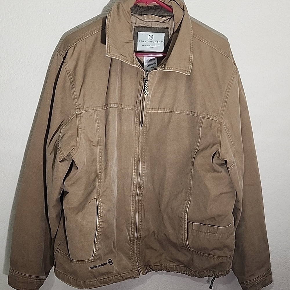 Free Country Jacket Mens Size L Brown hunting sports hiking chore jacket